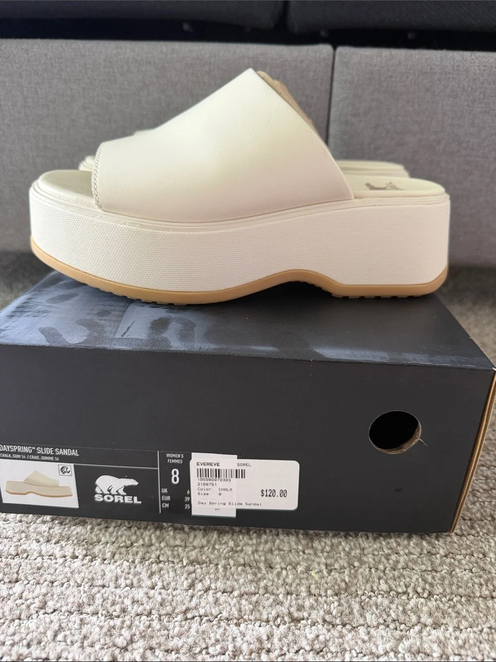 Sorel Cream Platform Slide Mule - sz 8